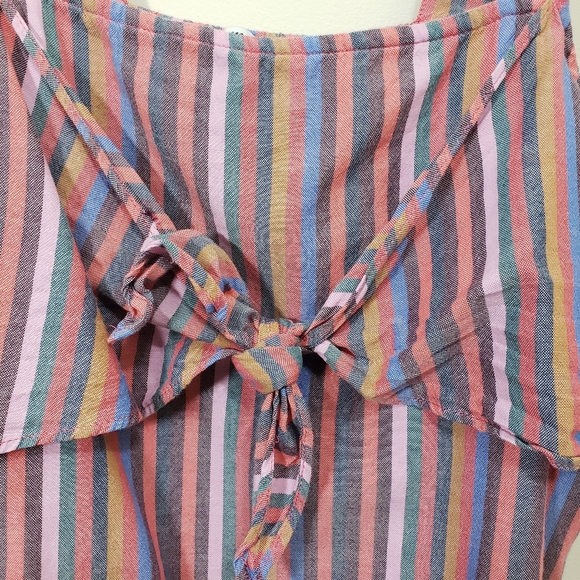 Madewell tie front striped cami tank top - Picture 3 of 12